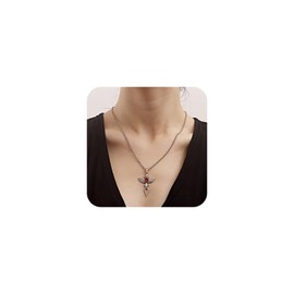 Yienate Kreuz Halskette Choker Silber Engel Flügel Kreuz Anhänger Halskette Kette Französisch Ritter Schild Kreuz Halskette Charme Schmuck Geschenk Für Frauen Mädchen