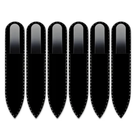 Mont Bleu Coloured Glass Nail File, in Black Velvet Case, Small and Handy Genuine, Tempered Glass, from the Czech Republic white black