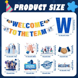 InIsaJace Welcome to the Team Decorations - 10PCS Welcome to the Team Banner with Hanging Swirls Party Decoration for Office New Employee Coworker Decor Supplies