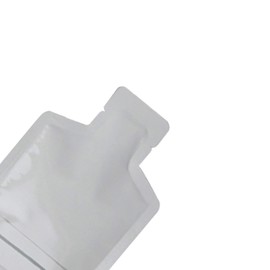 QQ Studio Pack of 100 Color Aluminum Metallized Foil Single-Use Dispenser Tip Open Bottom Heat Seal Sample Pouch (Glossy White with Stripes, 3" x 5")