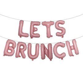 Lets Brunch Decoration Brunch and Bubbly Bridal Shower Decoration Lets Brunch Sign Banner Floral Bridal Shower Decoration (LETS BRUNCH Pink)