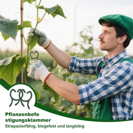 100 Stück Pflanzenklammern Grün, Klein Pflanzenclips 2.2 x 2.5cm,Wiederverwendbar Tomatenclips für Gartenarbeit Und Professionelle Pflanzenpflege