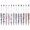Beadthoven 12pcs Plastic Beadable Pens Set Beaded Ballpoint Pens Leopard