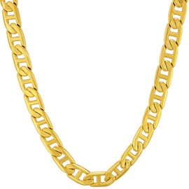 LIFETIME JEWELRY Gold Chain [ 5mm Mariner Link Necklace ] Gold Jewelry for Women and Men - 20X More Real 24k Plating Than Other Fashion Jewelry Necklaces (16)