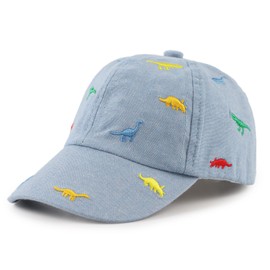 Pesaat Baby Peaked Cap Boy Baseball Cap Children's Sun Hat UV Protection Baby Boy Baseball Cap Children Boys Summer Hat, sky blue dinosaur