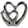 Double Heart Silver Ornament