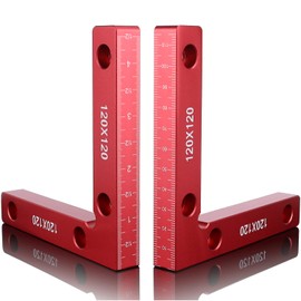 90 Degree Positioning Squares 4.7 Inch x 4.7 Inch Aluminium Alloy Corner Clamping Square Right Angle Clamps Woodworking Carpenter Tool-(2 Pack)