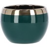 KOTARBAU® Ceramic Flower Pot Planter Green Gold Round 100 mm