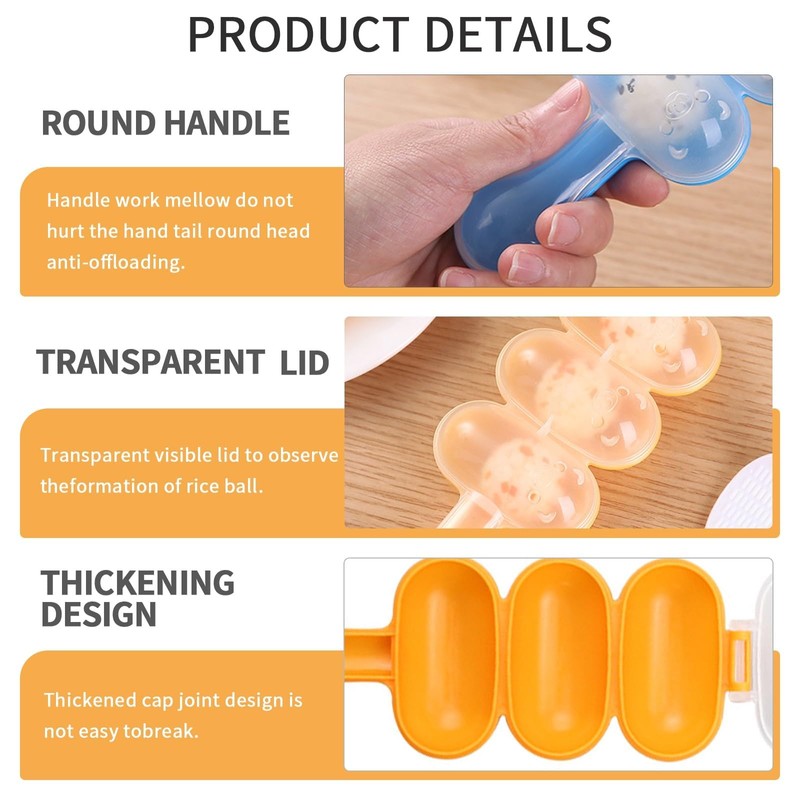 Rice Ball Mold, 2 PCS Mold Scoop Non-Stick DIY Shaper