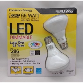 Feit Electric LED 13 Watt BR30 Flood Light Bulb (65 Watt Equiv) - New in Package