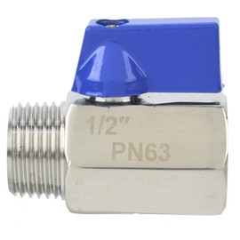 SYH&AQYE Mini Ball Valve, BSPP 2 Way Shut Off Ball Valve, Push to Connect Stainless Steel Plumbing Fitting for Water Pipe Connection(M/F 1/2)