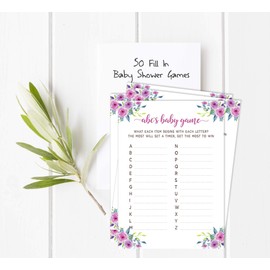 Inkdotpot 50 Baby Alphabet ABC Game Floral Baby Shower Game Oh Deer Party Supplies