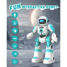Toys for 3-8 Year Old Boys and Girls, Rechargeable Robot Toys for Kids with Recording Voice, Programming, Gesture Sensing, Singing, Dancing, RC Robot Birthday Gifts for Boys and Girls