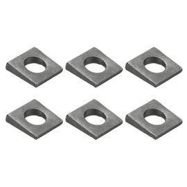PATIKIL 6pcs Beveled Square Washers, M8x18mm Square Beveled Washers Bearing Strut Plate Flat Pad Spacer Carbon Steel for 8mm Bolts Wedge Shim Leveling Fastener Nut Bolt Gasket, Black