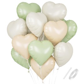 Pack of 12 18 Inch Red Helium Balloons, Heart Foil Balloons, Red, Valentine's Day Heart Balloons, Romantic Red Party Decoration, A5