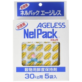 Isshoku Honten, NelPack Series, Ageless Freshness Retention Agent for 66.1 lbs (30 kg) of Grain, Pack of 5 