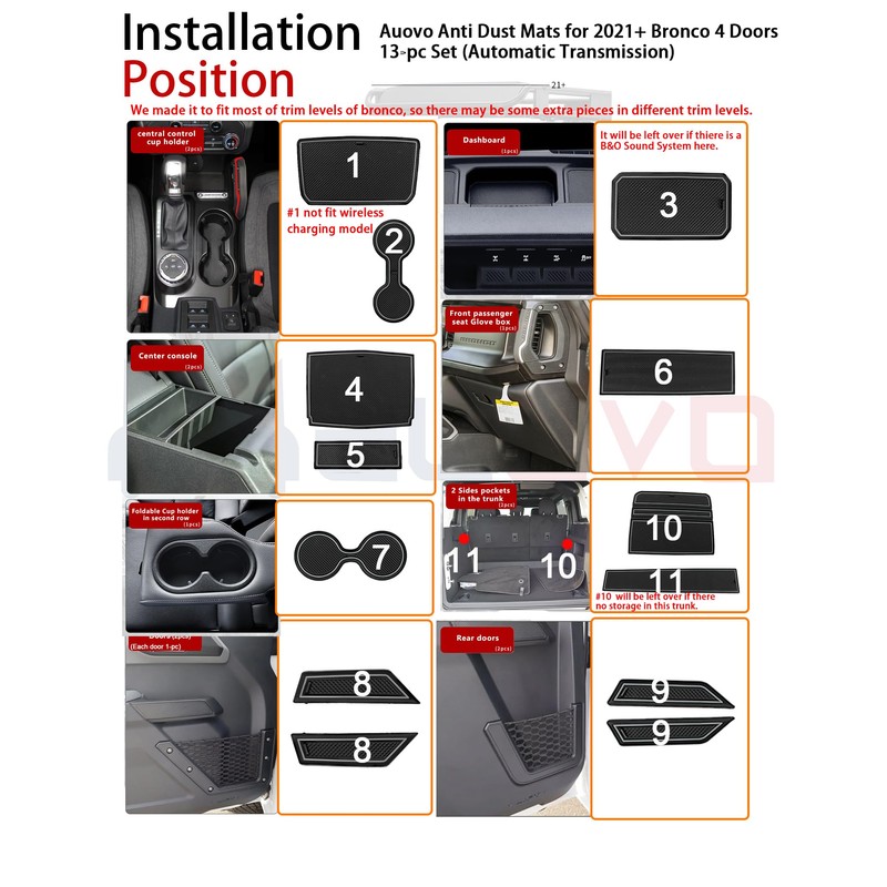 Auovo Anti Dust Cup Holder Insert Liners Compatible with Ford
