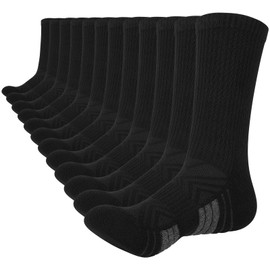 Lapulas Mens Socks 6 Pairs Thermal Sports Cotton Breathable Thick Cushioned Crew Socks Outdoor Running for Men Women