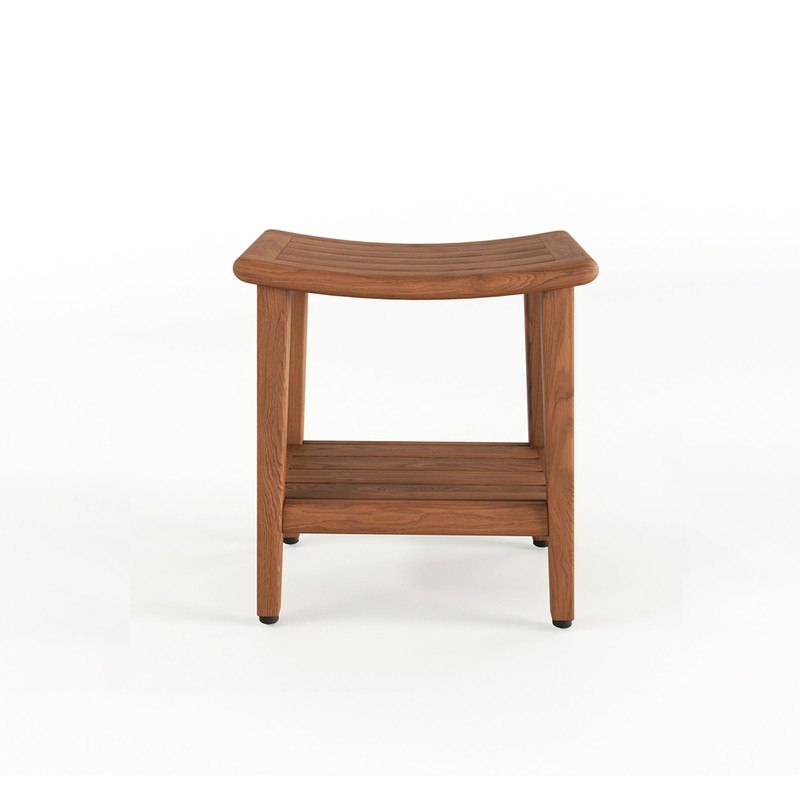 18" Sumba-Bjön™ Slatted Teak Shower Bench with Shelf