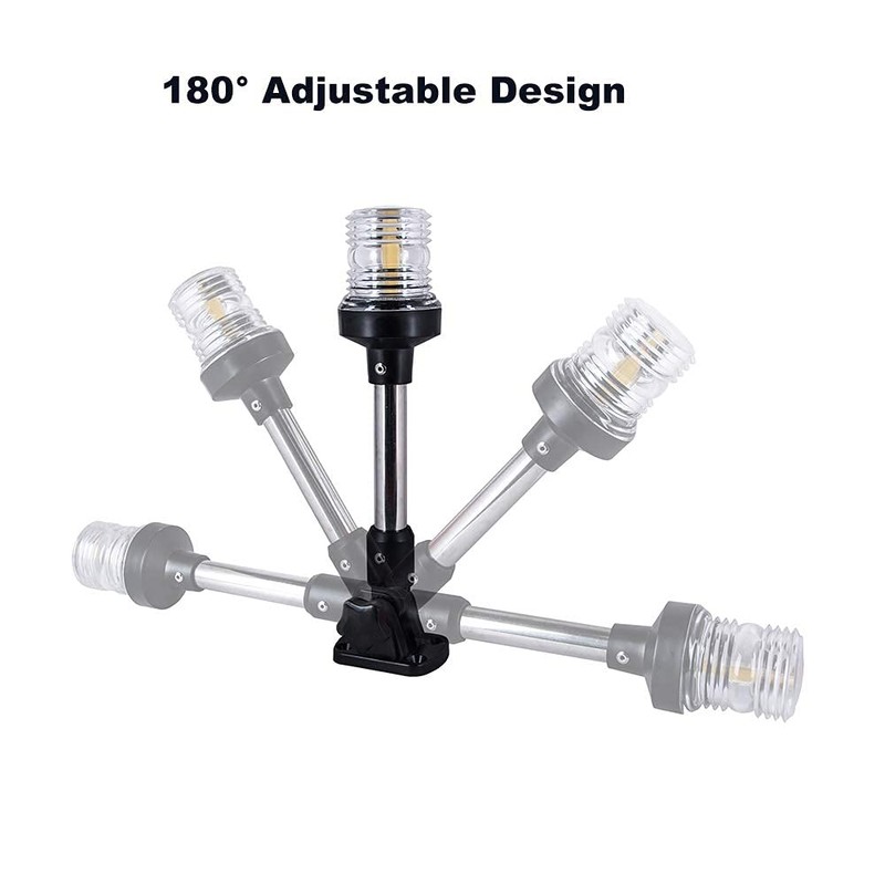 Sebnux White LED Fold Down Boat Stern Light Boat Anchor