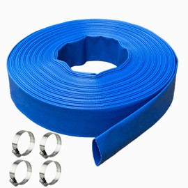 1 IN x 100 FT Pool Backwash Hose, Heavy Duty Flat Discharge Hose, Weather and Burst Resistant, Best Pool Hoses for Inground Pools, Pool Filter Hose & Pool Drain Hose