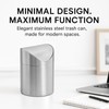 JILLICK Small Mini Trash Can with Lid, Brushed Stainless Steel