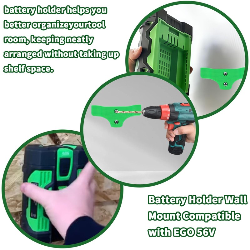 56V Battery Wall Mount for EGO, Battery Holder 3 Pack