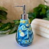 FORLONG Ceramic Soap Dispenser, 3D Hand-Painted Starry Sky Lotion Dispenser,