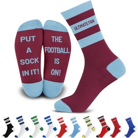 SC Products Mens Football Socks with Funny Message on Sole | Size 6-12 Cotton Novelty Socks Funny Football Gifts for Men | Ultimate Fan Sports Gifts for Him for Christmas, Birthday, Secret Santa
