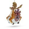 Elegant Prancer: Fancy Reindeer Glass Christmas Ornament