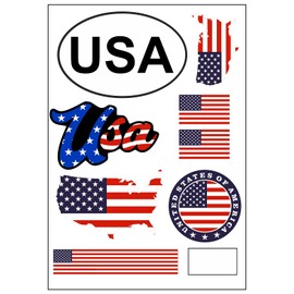 Daged USA Sticker Card 8 Decal Sheets Decorative Sticker - Car Motorcycle Biker Flag Flag AK