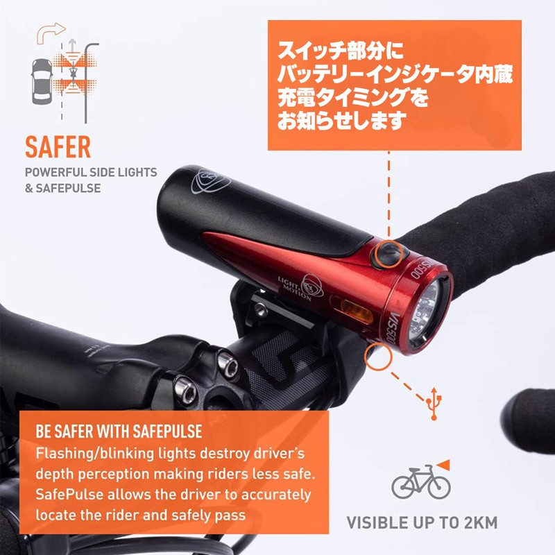 Light&Motion URBAN500 Bicycle Headlight (Japan Limited Steel/Black)