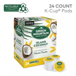 Green Mountain Coffee Roasters Island Coconut Coffee Keurig K-Cup Pods Light 24