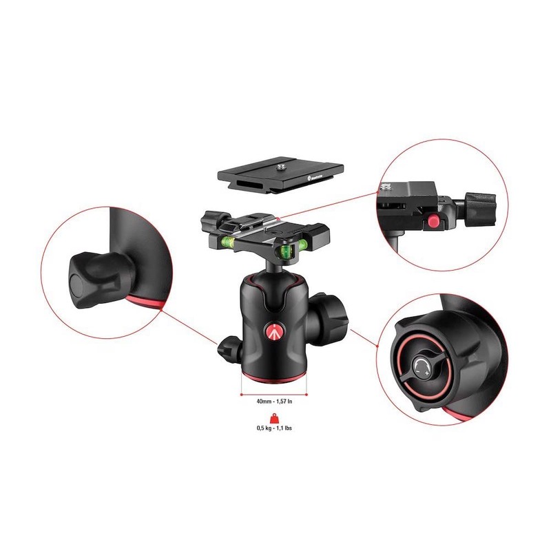 Manfrotto MH496-Q6 Center Ball Head with Arca-Swiss Compatible Quick Release