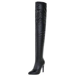Smilice Women’s Over The Knee High Boots with Stiletto Heel - Black - 42 EU