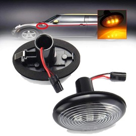 MACHSWON For Mini Cooper R56 Amber LED Side Indicator Repeater Light w/Smoke Lens 06-13