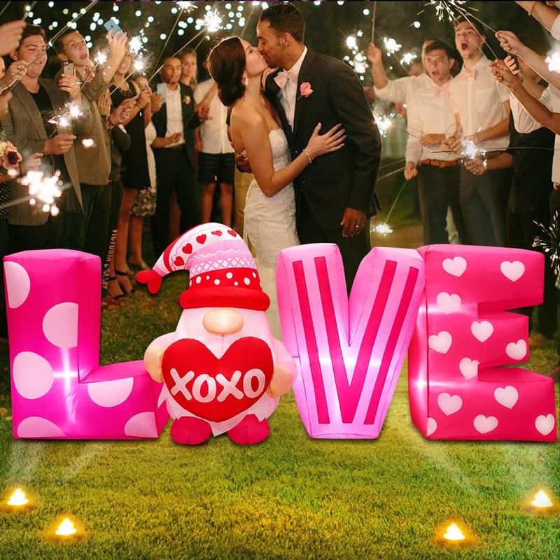 KOOY 6.3FT Long Valentine Day Inflatables Outdoor Decorations Inflatable Love