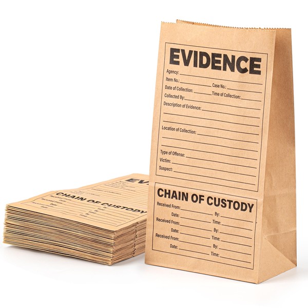 VELATYVIO 32Pcs Paper Evidence Bags Kraft Paper Crime Scene Supplies