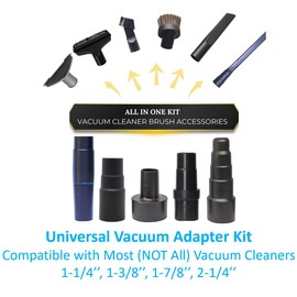 Universal Vacuum Attachments & Brushes Kit - Hardwood Floor Vacuum Brush Head Attachment & Shop-vacs Accessories - Universal Vacuum Hose Adapter Kit & Dryer vent Flexible Crevice Attachment