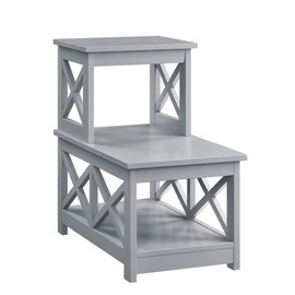 Convenience Concepts Oxford 2 Step Chairside End Table, Gray