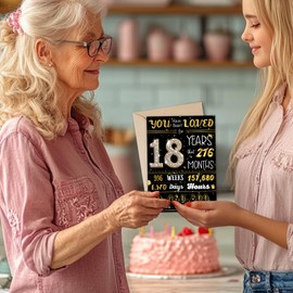 Wonkali 18th Birthday Gifts for Boys, Girls, Happy 18th Birthday Greeting Card Decorations for 18 Year Old Boy (Black and Golden)