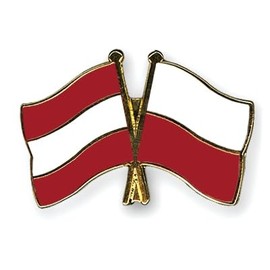 Friendship Pin Austria Poland 22 mm, Metal