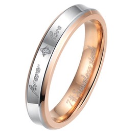 JewelryWe Fashion Hers Gold Tone Stainless SteelCouples "Forever Love" Rings (Ladies' Size N)