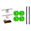 INDEPENDENT 129 Skateboard Trucks, Powell Mini-Cubic Green Wheels, Black Rails,