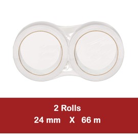 2 Rolls Packaging Tape 24mm x 66m – Extra Long Transparent Sellotape Packing General Purpose Cellotape for Sticky Sealing, Parcels, Crafts and Dispensers.