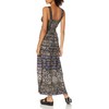Angie Women's Blue Printed Maxi Dress, Large