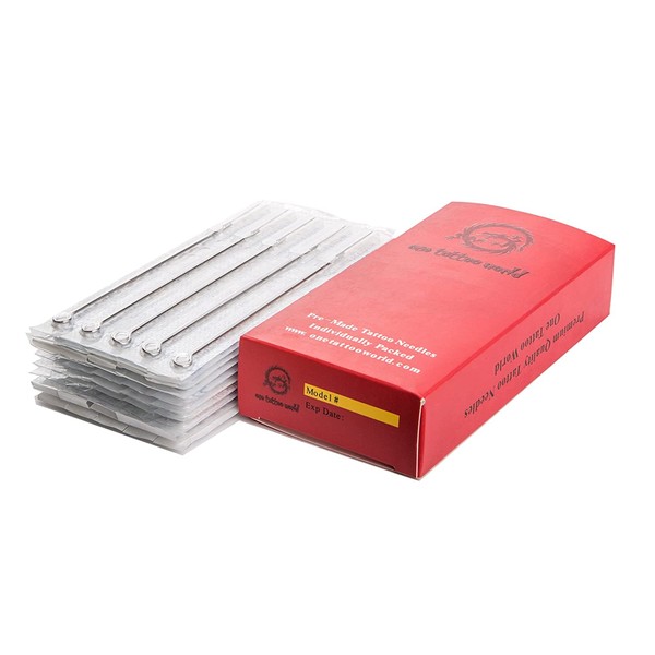 One Tattoo World 3 Round Shader Individually Packed and Sterilized Tattoo Needles (50 Pack) OTW-3RS