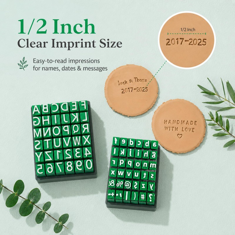 2 Pack Clay Stamps Alphabet Set, Alphabet Stamps for Clay