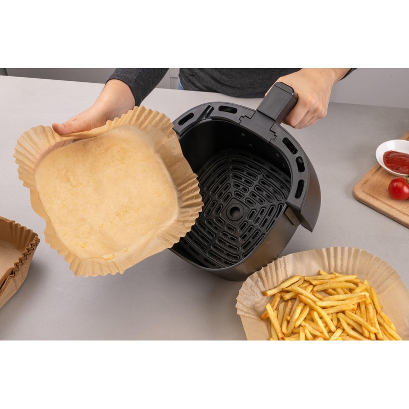 Fackelmann Hot Air Fryer Baking Parchment Paper 20cm Square Coated