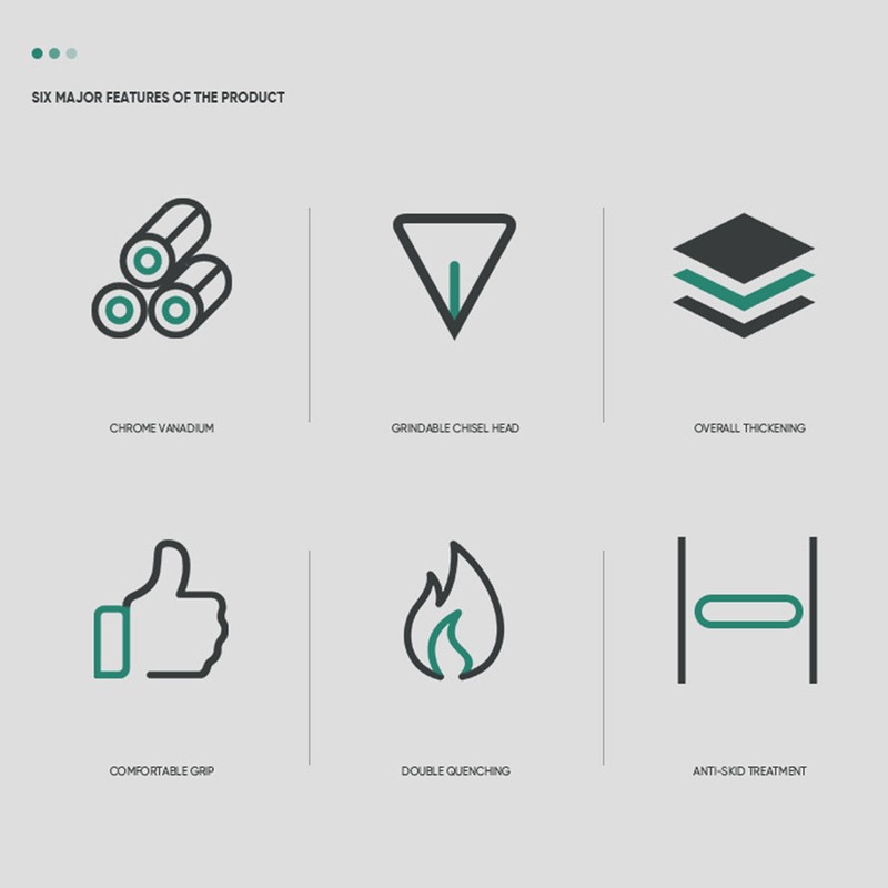 8in Industrial Flat Chisel CRV Steel Portable Masonry Chisel for